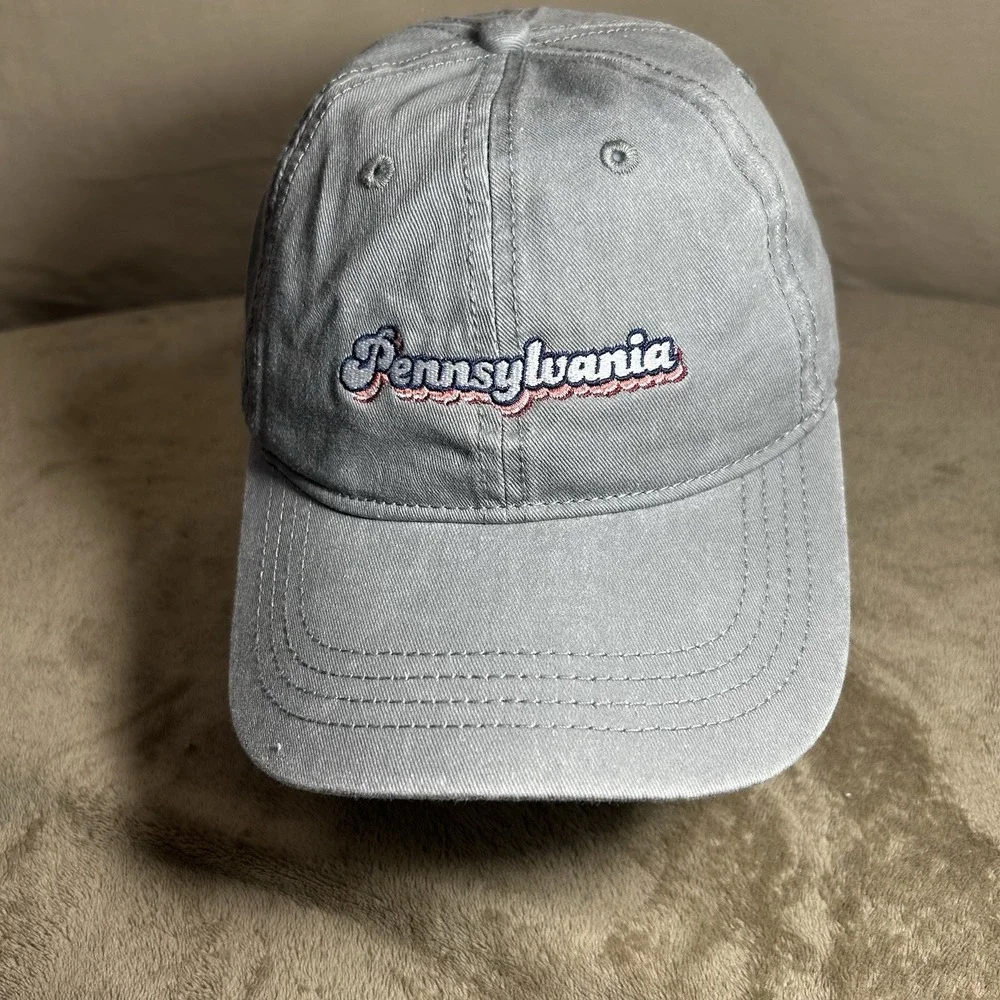 Pennsylvania Home Free Strapback Hat Gray Adjustable‎ Baseball Cap Heart Patch